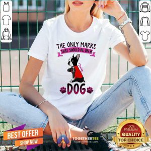 The Only Marks That Should Be On A Daisy Dog V-neck - Design By Togethertee.com