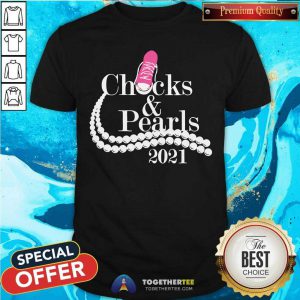 Kamala Harris Chucks And Pearls 2021 Pink Converse T Shirt
