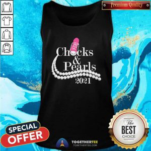 Kamala Harris Chucks And Pearls 2021 Pink Converse T Tank Top