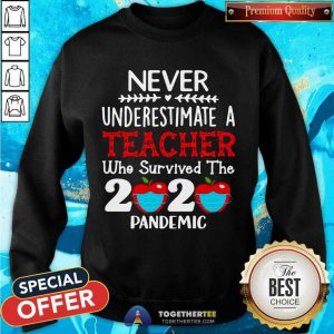 Never Underestimate A Teacher Who Survived The 2020 Pandemic Sweatshirt - Design By Togethertee.com
