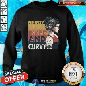 Nerdy Dirty Inked And Curvy Book Girl Vintage Sweatshirt