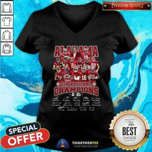 Alabama Crimson Tide CFP National Champions 2021 Signatures V-neck