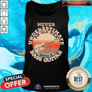 Never Underestimate An Old Man With A Bass Guitar Vintage Tank Top - Design By Togethertee.com