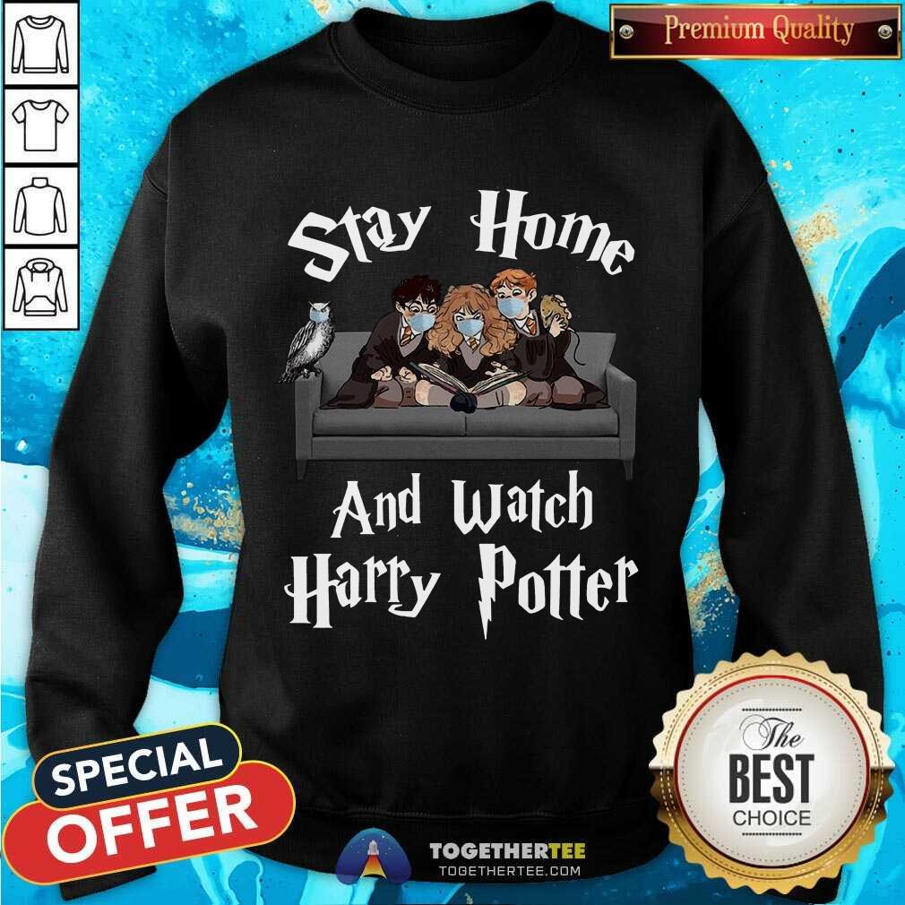Stay Home And Watch Harry Potter Face Mask Sweatshirt - Design By Togethertee.com Stay Home And Watch Harry Potter Face Mask Sweatshirt - Design By Togethertee.com