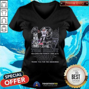 12 Tom Brady New England Patriots 2000 2019 Thank You For The Memories Signature V Neck