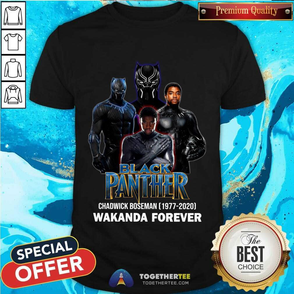 Nice Black Panther Chadwick Boseman 1977 2020 Wakanda Forever Shirt Black Panther Chadwick Boseman 1977 2020 Wakanda Forever Shirt - Design By Togethertee.com