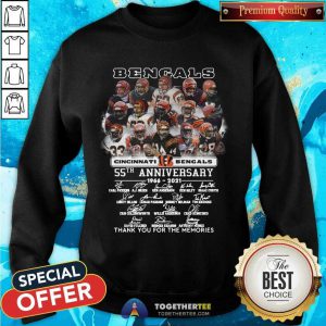 Cincinnati Bengals 55th Anniversary Thank You For The Memories Signatures Sweatshirt - Design By Togethertee.com
