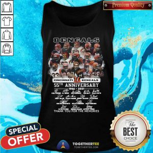 Cincinnati Bengals 55th Anniversary Thank You For The Memories Signatures Tank Top - Design By Togethertee.com