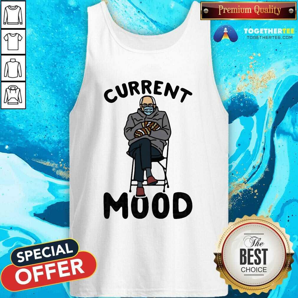 Current Mood Sassy Bernie Sanders White Print T Tank Top Current Mood Sassy Bernie Sanders White Print T Tank Top