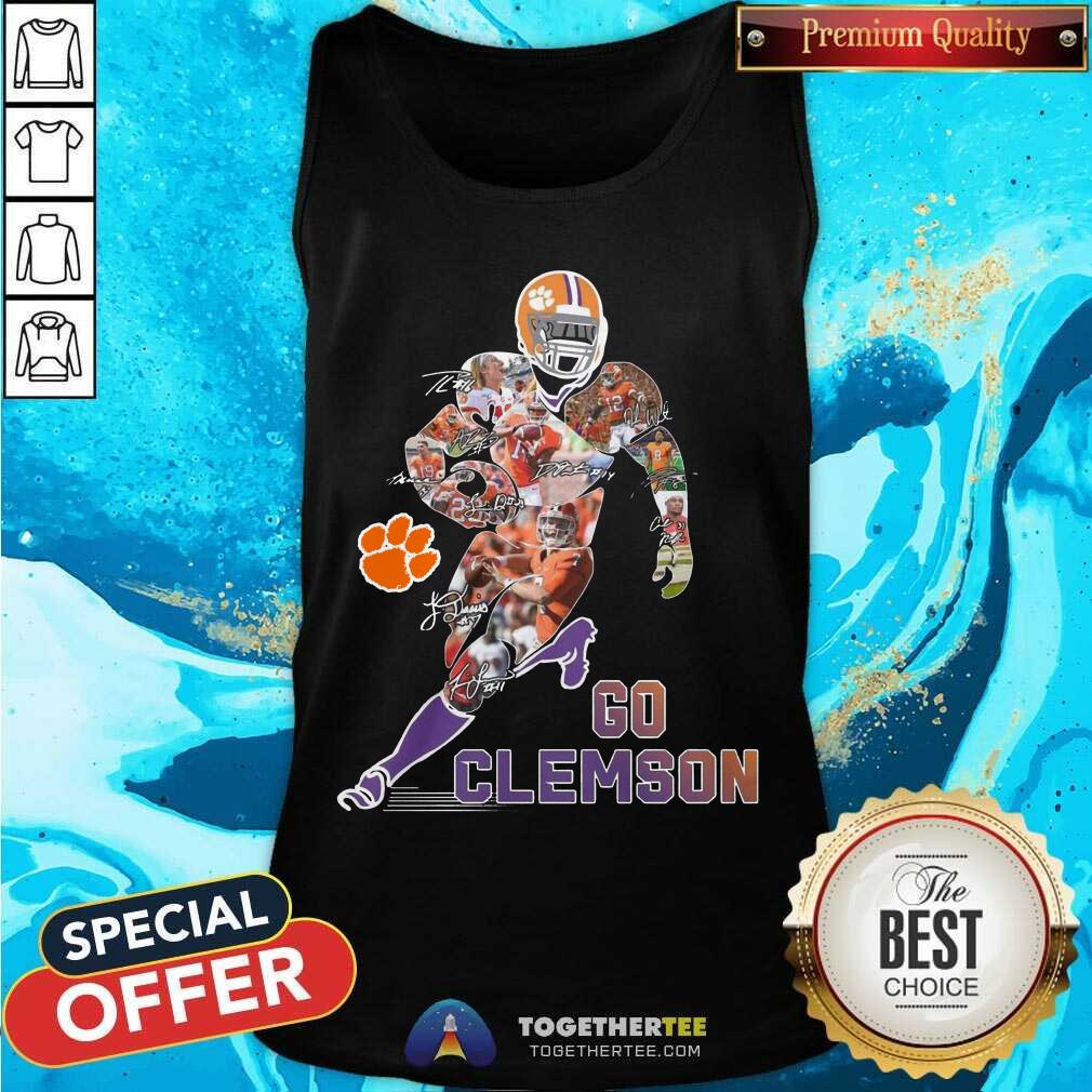Go Clemson Tigers Football College Signatures Tank Top - Design By Togethertee.com Go Clemson Tigers Football College Signatures Tank Top - Design By Togethertee.com