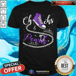 Kamala Harris Chucks And Pearls 2021 Purple Converse Tee Shirt