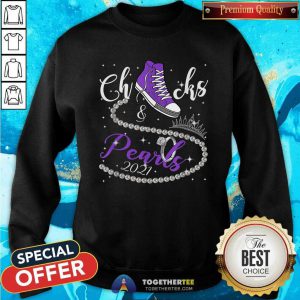 Kamala Harris Chucks And Pearls 2021 Purple Converse Tee Sweatshirt
