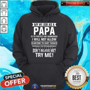 My No 1 Job As A Papa Is To Protect My Grandkids Don’t Believe Me Try Me Hoodie - Design By Togethertee.com