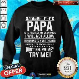 My No 1 Job As A Papa Is To Protect My Grandkids Don’t Believe Me Try Me Sweatshirt - Design By Togethertee.com