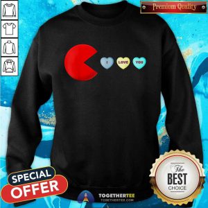 Pacman I Love You Heart Valentine's Day Sweatshirt - Design By Togethertee.com