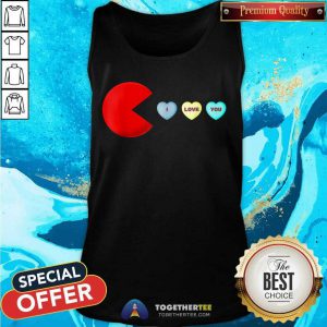 Pacman I Love You Heart Valentine's Day Tank Top - Design By Togethertee.com