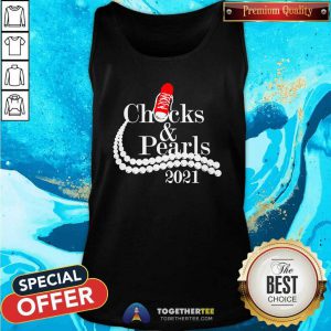 Kamala Harris Chucks And Pearls 2021 Red Converse Tank Top