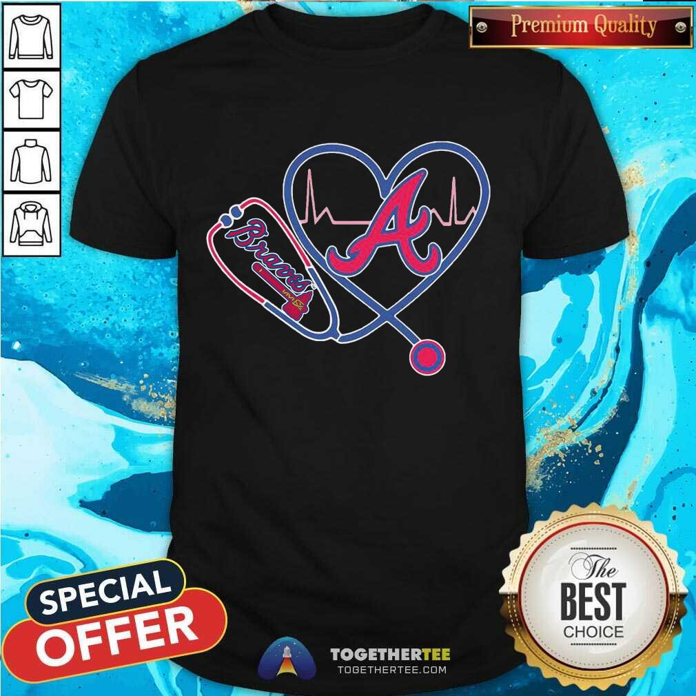 Premium Atlanta Braves Heart Nurse Shirt Atlanta Braves Heart Nurse Shirt - Design By Togethertee.com