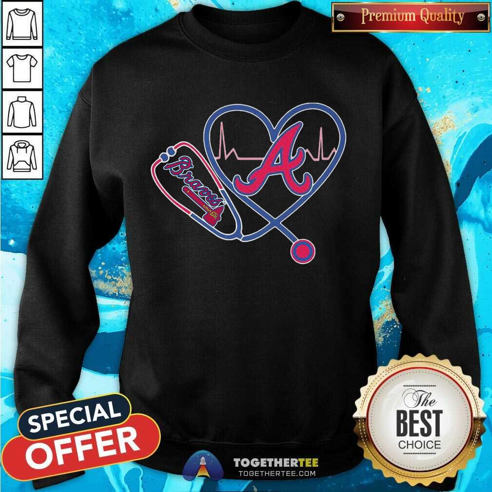 Atlanta Braves Heart Nurse Sweatshirt - Design By Togethertee.com Atlanta Braves Heart Nurse Sweatshirt - Design By Togethertee.com