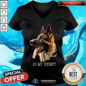 German Shepherd Is My Therapy V-neck - Design By Togethertee.com