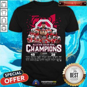 Allstate Sugar Bowl Champions Ohio State Buckeyes 49 28 Clemson Tigers Signatures Shirt - Design By Togethertee.com
