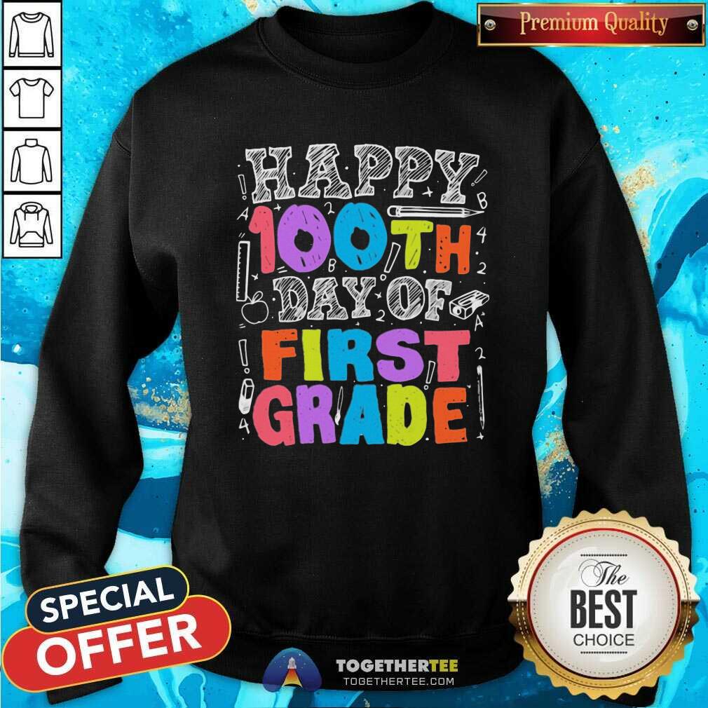 Happy 100th Day Of First Grade Math 2021 Sweatshirt Happy 100th Day Of First Grade Math 2021 Sweatshirt