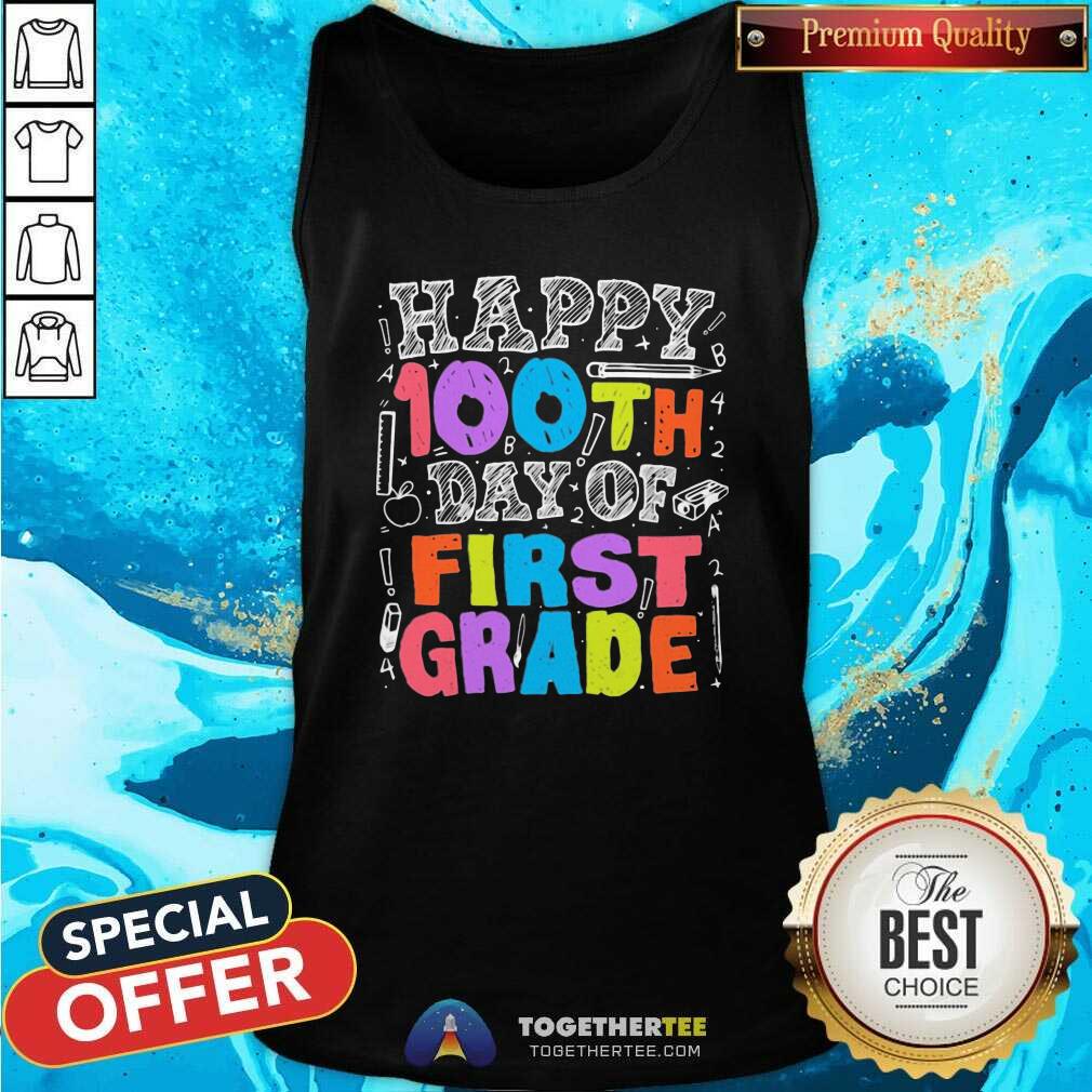 Happy 100th Day Of First Grade Math 2021 Tank Top Happy 100th Day Of First Grade Math 2021 Tank Top