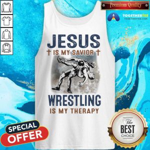 Jesus Is My Savior Wrestling Is My Therapy Tank Top - Design By Togethertee.com