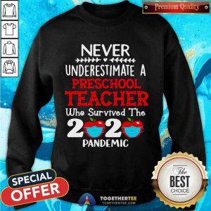 Never Underestimate A Preschool Teacher Teacher Who Survived The 2020 Pandemic Sweatshirt - Design By Togethertee.com