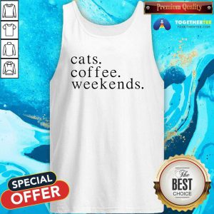 Awesome Cats Coffee Weekends Tank Top