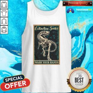 Dinosaur Extinction Sucks Wash Your Hands Tank Top - Design By Togethertees.com