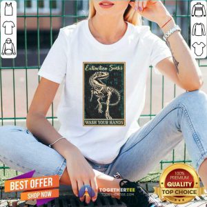 Dinosaur Extinction Sucks Wash Your Hands V-neck - Design By Togethertees.com