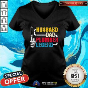Grateful Husband Dad Plumber Legend 2021 V-neck