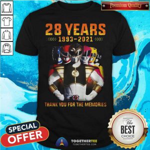 Hot 28 Years 1993 2021 Of The Mighty Morphin Power Rangers Shirt