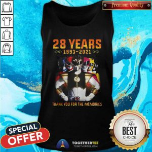 Hot 28 Years 1993 2021 Of The Mighty Morphin Power Rangers Tank Top