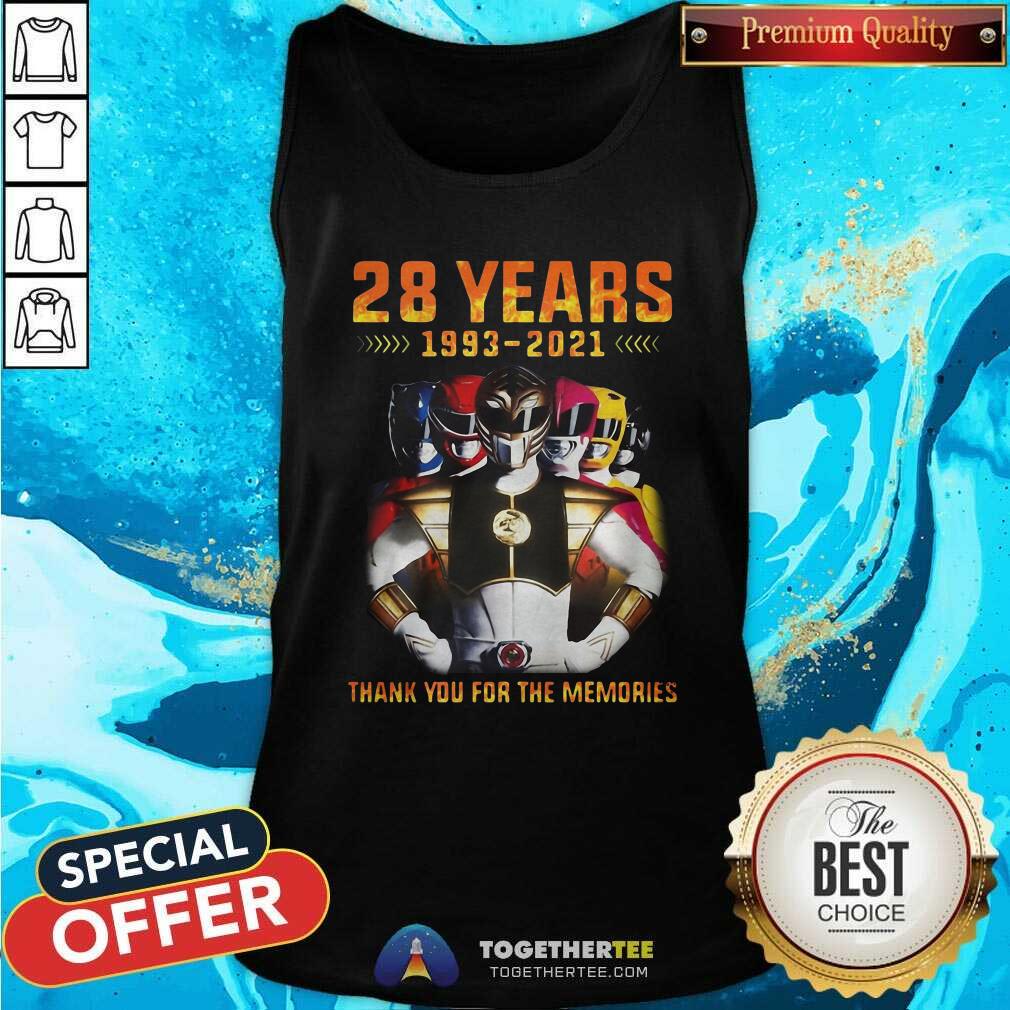 Hot 28 Years 1993 2021 Of The Mighty Morphin Power Rangers Tank Top Hot 28 Years 1993 2021 Of The Mighty Morphin Power Rangers Tank Top