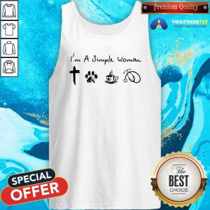 Lovely A Simple Womans Love Jesus Dog Coffee Stethoscope Tank Top