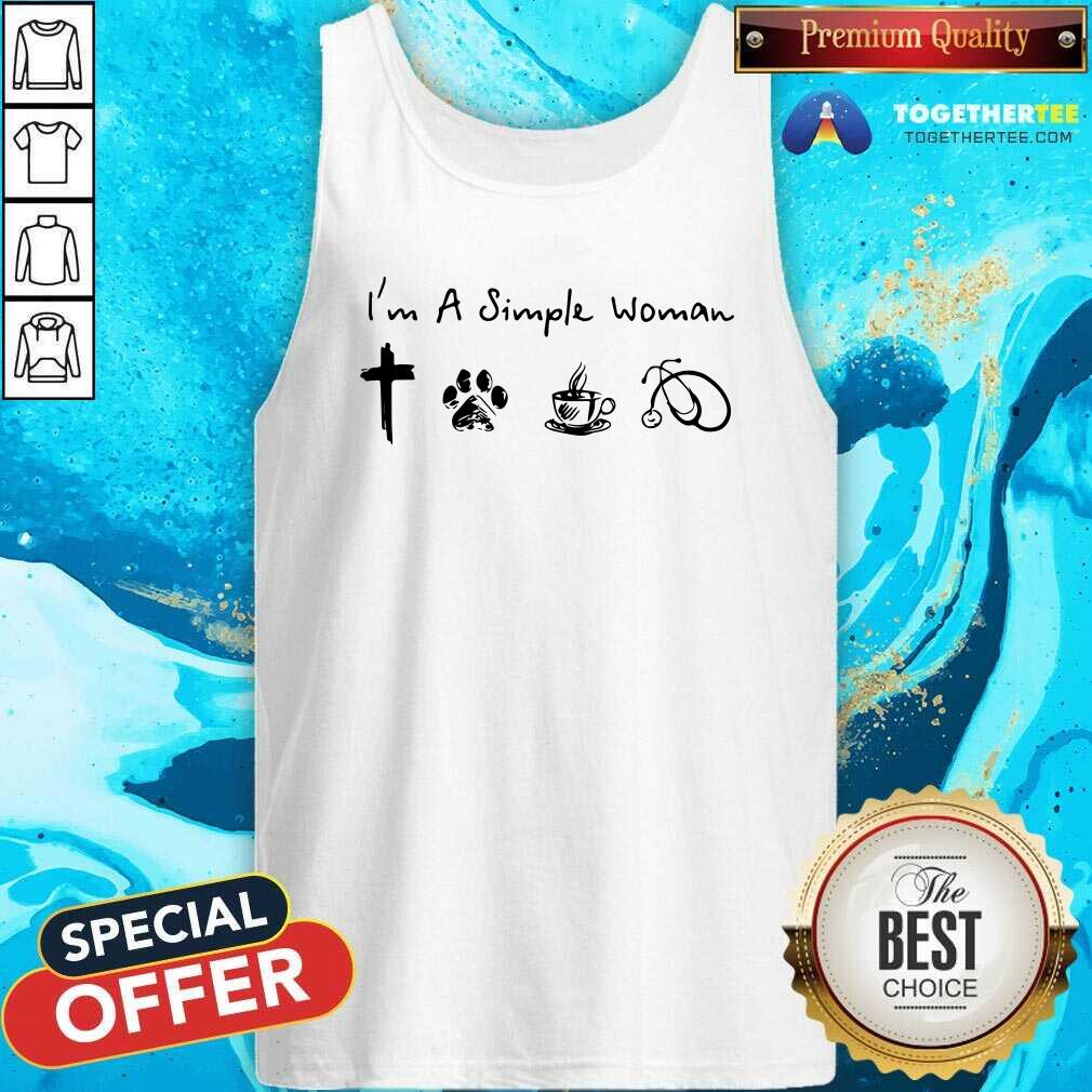 Lovely A Simple Womans Love Jesus Dog Coffee Stethoscope Tank Top Lovely A Simple Womans Love Jesus Dog Coffee Stethoscope Tank Top