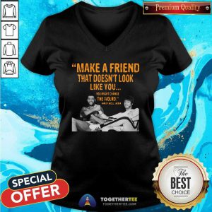 Make A Friend That Does Not Look Like You You Might Change The World Kareem Abdul Jabbar V-neck - Design By Togethertees.com