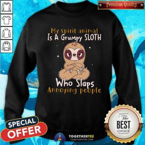 Nice My Spirit Animal Is A Grumpy Sloth Who Slaps Annoying People Sweatshirt