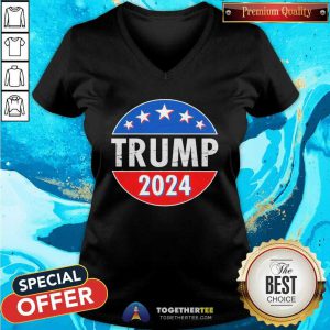 Trump 2024 Election Emblem V-neck - Design By Togethertees.com