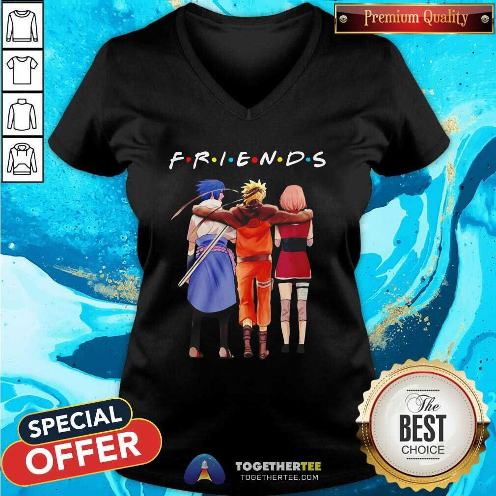 Friends Sasuke Naruto And Sakura V-neck Friends Sasuke Naruto And Sakura V-neck - Design By Togethertees.com