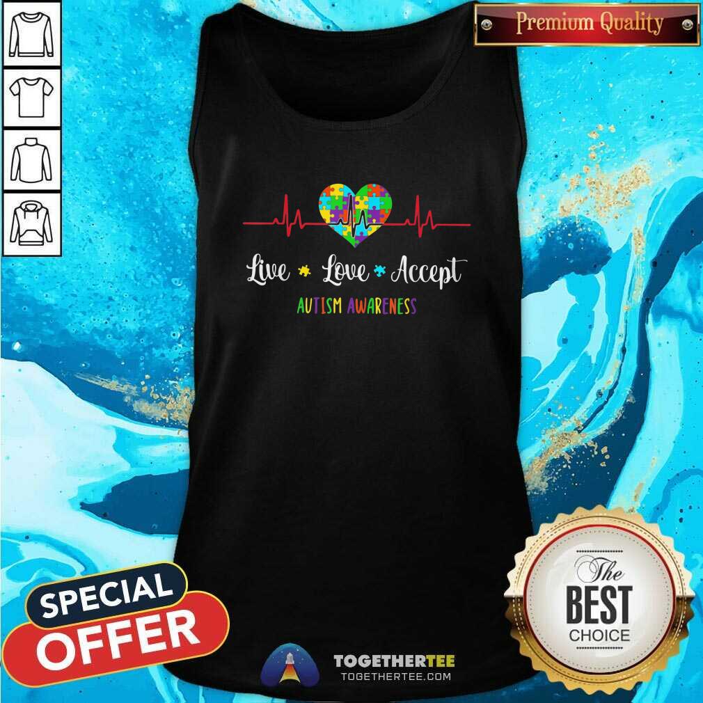 Official Live Love Accept Autism Awareness Heartbeat Tank Top Official Live Love Accept Autism Awareness Heartbeat Tank Top