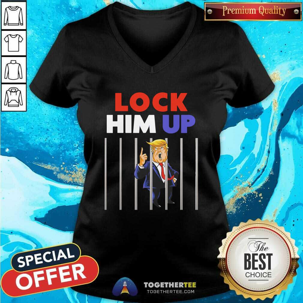 Anti Trump Lock Him Up V-neck Anti Trump Lock Him Up V-neck - Design By Togethertees.com