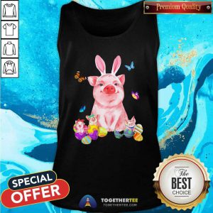 Baby Pigs And Rabbit Easter Tank Top- Design By Togethertees.com