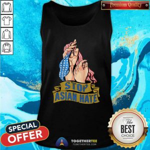 Pretty Stop Asian Hate Ameerica Flag AAPI Tank Top
