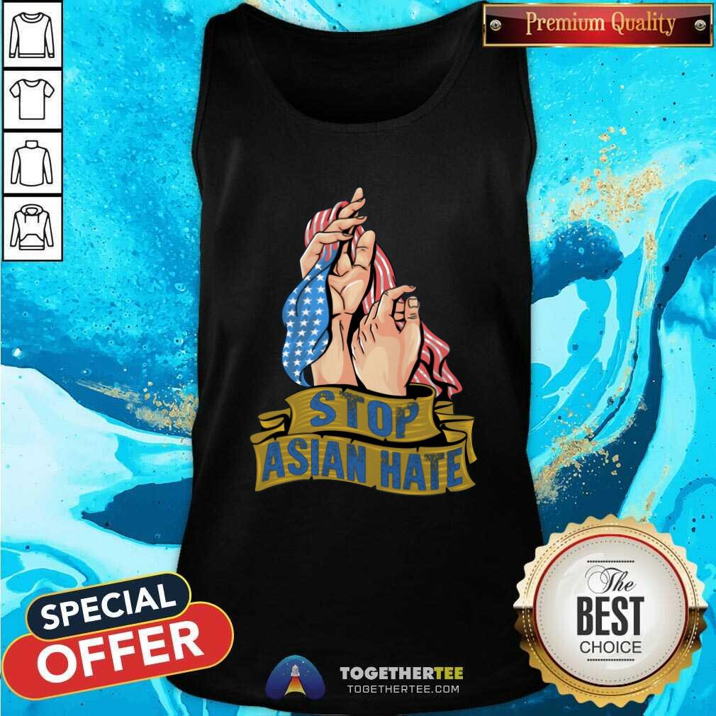 Pretty Stop Asian Hate Ameerica Flag AAPI Tank Top Pretty Stop Asian Hate Ameerica Flag AAPI Tank Top