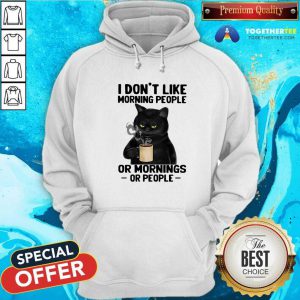 Black Cat I Do Not Like Morning People Hoodie - Design By Togethertees.com