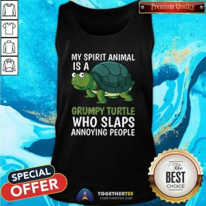 Awesome My Spirit Animal Is Grumpy Turtle Cartoon Tank Top