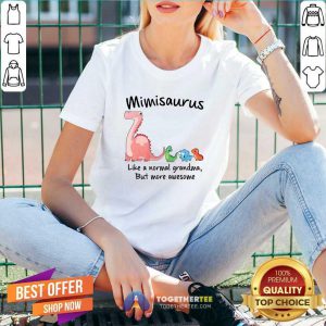 Cute Dino Saurus Mimisaurus Like A Normal Grandma But More Awesome V-neck